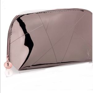 YSL Beaute Makeup Bag Purple Silver Metallic